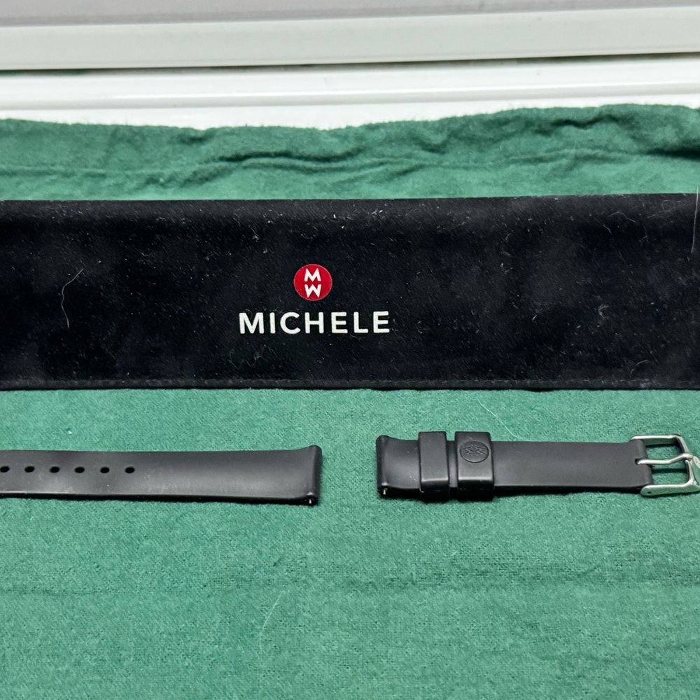 Michele women’s watch band rubber charcoal - Picture 2 of 11
